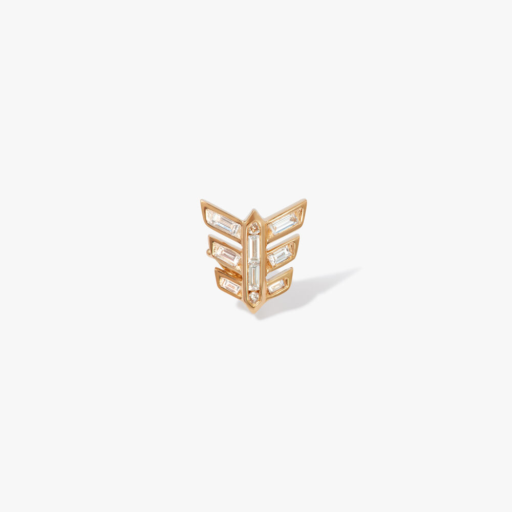 Flight 18ct Yellow Gold Diamond Feather Stud Earring | Annoushka jewelley